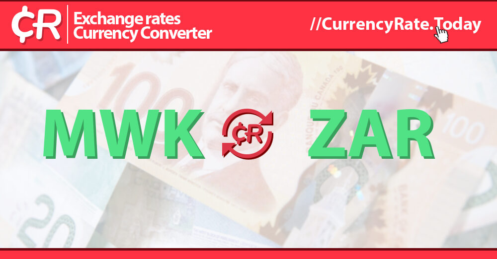 Live Kwacha To Rands Exchange Rate MK 1 MWK ZAR Today