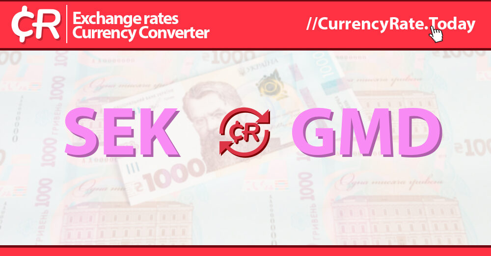 900 Swedish Kronor SEK To Dalasi GMD Currency Converter